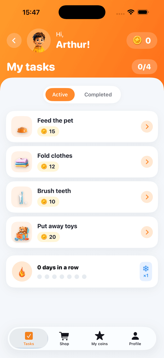 Daily tasks list