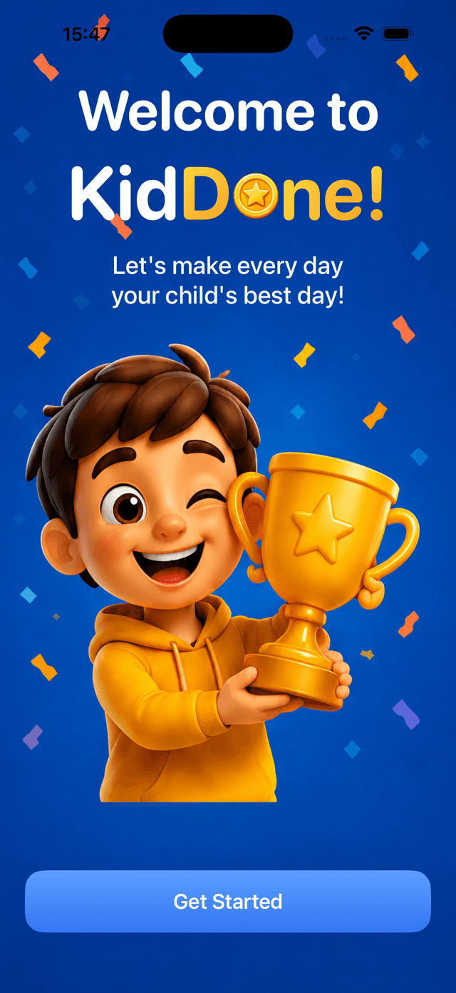KidDone app welcome screen